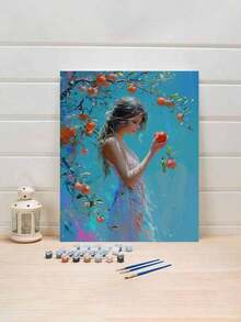 DIY Digital Painting For Girls: Illuminate Creative Life, Paint A Colorful World. DIY Digital Painting, Embark On Your Artistic Journey. It Is The Perfect Blend Of Creativity And Fun, An Excellent Choice For Interaction, Couples Sharing, And Personal Relaxation. High-Quality Canvas, Fine Texture, Carrying Your Artistic Dreams. Paints Are Vibrant, Long-Lasting, And Odorless, And Reliable. - Mint Blue - View 2