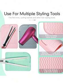 1 件装卷发棒垫、直发器耐热垫、防滑造型工具垫 - 彩色 - 查看 8