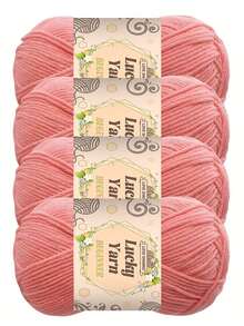 4股纯色钩针线，4团装，适合初学者，可用于钩织包袋、工艺品、装饰品、节日礼物、秋冬季饰品等。 - 彩色 - 查看 34