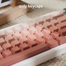 136 Keys Blushing Gradient Side-Printed PBT Doubleshot Keycaps, Factory Height, Compatible With 61/64/75/87/98/104 Keyboards - Only Keycaps - View 11