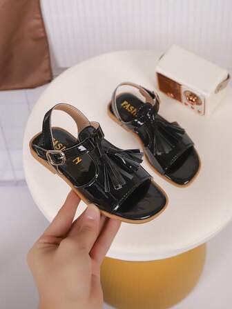 1 Pair Children Tassel PU Casual Fashion Sandals, Suitable For Summer