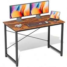 JIONJOY 40" Computer Desk - X-Shaped Reinforced Home Office Writing Table, Modern Simple Style - rust - View 1
