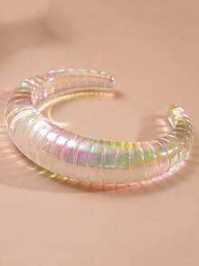 1件简约优雅几何不对称炫彩手链，时尚单品，可叠戴或单独佩戴，适合女性日常、度假、音乐节等场合。 - 透明幻彩 - 查看 16