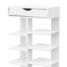 ZhdnBhnos 10 Tier Vertical Shoe Rack, 18 Pairs Narrow Shoe Shelf With Top Small Cabinet Freestanding Shoe Storage Rack Space Saving Shoes Organizer For Hallway Entryway Corner (White) - 變體2 - 查看 4