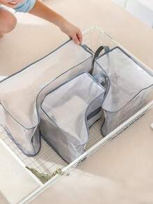 [Non-Woven Shoe Storage] 1-Pack Non-Woven Fabric Shoe Storage Bags - Dustproof And Moisture-Proof Travel Shoe Organizer - Black & Grey(One Shoe Cover Can Only Hold One Shoe) Shoe Bag Travel Organizer Drawstring Shoes Pouch Shoes Cover Portable Dust-Proof For Men For Women Packing Cubes Travel Essential Cruise Essentials Vacation Essentials - Multicolor - View 5