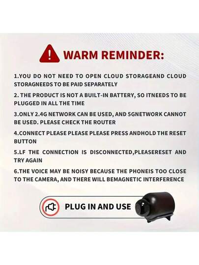 1pc/ 1080P Wireless WiFi Security Camera, Home Surveillance 2.4G Remote Monitoring Via Mobile Phone, Indoor Peephole Monitor view 2