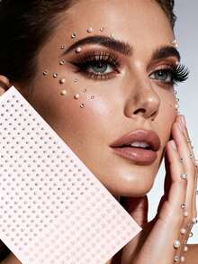 Trang trí mặt bằng đá Rhinestone nhiều hạt, trang trí đuôi mắt bằng tia laser ngọc trai kim cương lấp lánh, trang trí móng tay giả lễ hội Y2k trang phục hàng ngày tự làm trang trí mặt lễ hội âm nhạc trang điểm bóng phù hợp với tóc, mắt, mặt, cơ thể trang trí kim cương - Nhiều màu - Xem 10