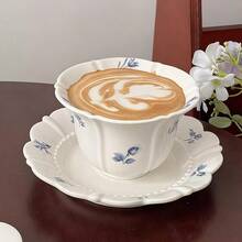 Ceramic Cup Coffee Cup Water Cup Mug Tea Cup Cup Minimalist Nordic StyleHome Decor Keepsake Hand-Crafted - Cups and Saucers, Beaded Petals, Ceramic - View 7