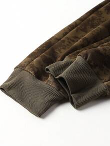 2 件套男士扎染水洗连帽运动衫和抽绳慢跑裤，鹰印花图案，带抽绳和口袋的连帽运动衫，腰带带抽绳，适合街头时尚、慢跑、通勤、旅行、户外，是春秋冬季送给丈夫或男朋友的理想礼物