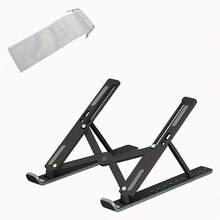 One-Piece Adjustable Laptop Stand - Portable Foldable Cooling Base, Suitable For Desktops And Tablets, Compatible With All Laptops, 10-Level Height Adjustment, Durable ABS Material, Laptop Stand |   Adjustable Stand |   Durable ABS Stand, Portable Workstation Setup, Tablet Desktop Stand, ABS Laptop Stand, Laptop Height Adjuster, Compact Computer Accessories, Durable Stand, Technology Professionals - Black-10格 - 查看 8