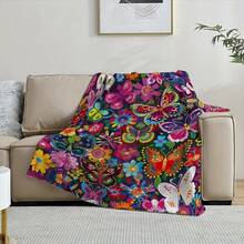 1pc Whimsical Unicorn & Cheetah Print,Colorful And Cute Animals Fleece Blanket - Soft, Lightweight & Durable Flannel Throw With Vibrant Rainbow Colors, 280gsm For Him And Her, Perfect For Naps, Camping, Travel, Home, Daily, Office Decoration, Birthdays Anniversary, Valentine's Day, Thanksgiving Day, Christmas, Halloween, Mother's Day, Father's Day, Wedding, New Year Gifts, Personalized Ideal Gifts For Her, Him, Family, Boyfriend, Girlfriend, Father, Family, Mother, Lover, Daughter, Son, Grandpa, Grandma, Friend, Classmate, Pet. Sofa,Bed,Car,Bedroom,Living Room,Office,  Outdoor Camping, Beach,Wall Decoration - Nhiều màu 15 - Xem 5