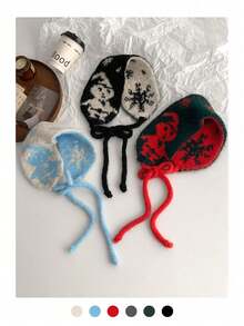 Diadema/bufanda tejida con diseño de copos de nieve y muñeco de nieve para Navidad, orejeras reversibles y cálidas con lazo, cubremanos de invierno acogedores, orejeras tejidas de moda para mujer