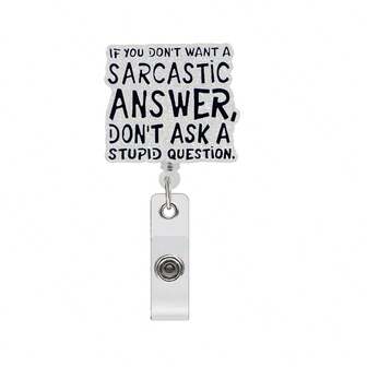 讽刺护士亚克力徽章，印有幽默英文语录，讽刺医疗主题徽章，适合医护人员佩戴