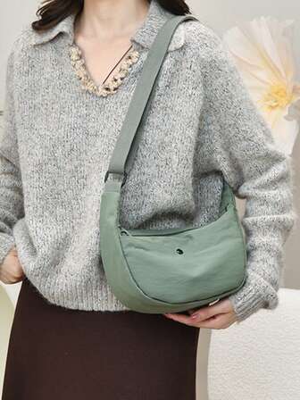 1pc Men's Nylon Sling Bag Shoulder Bag,Nylon Square Bag With Adjustable Strap Scratch Resistant And Wear-Resistant Pouch For Passport Money ID Card Credit Card Lightweight For Commute/Commuting Gift For Husband Festival