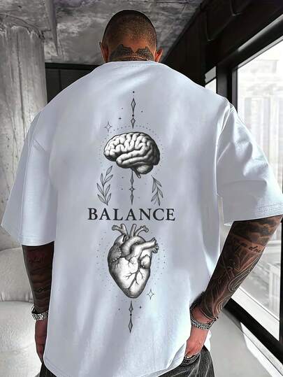 男士时尚印花宽松短袖T恤一件装 | 精致设计 | 夏季必备 | 易于搭配，展现您的风格