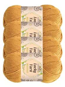 4股纯色钩针线，4团装，适合初学者，可用于钩织包袋、工艺品、装饰品、节日礼物、秋冬季饰品等。 - 彩色 - 查看 22