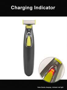 电动剃须刀，便携式全身修剪器，男女通用，USB T型刀头，适用于胡须和腋下，防水 - 深灰色 - 查看 7