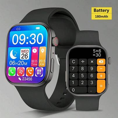 智能手表，具有无线呼叫/拨号功能、多个应用程序提醒、适合男性和女性、运动手表、可定制壁纸、音乐控制、兼容 /Android