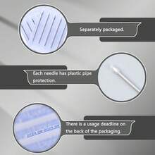 30PCS Body Piercing Needles, 12G 13G 14G 16G 18G 20G Disposable Stainless Steel Piercing Needles For Ear Nose Navel Belly Nipple Tongue Lip Piercing - Silver - View 6