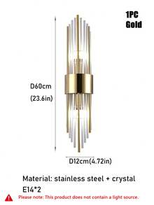 1个/2个装——现代奢华水晶壁灯——卧室、客厅和走廊的优雅照明，奢华墙面装饰（不含G9/E14灯泡）