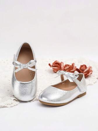 1 Pair New Fashion Flat Shoes For Girls, Toddler Bowknot Shoes