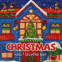 1 pieza Libro para colorear de 24 páginas con patrones navideños para adultos y niños, libro de pintura para aliviar el estrés para estudiantes de primaria y adolescentes, mejor regalo para Halloween y Navidad