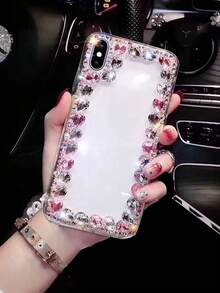 时尚水钻边缘透明手机软壳适用于三星 S 系列、Note 系列、 17 Pro Max、Apple 8 Plus - 粉色 - 查看 3