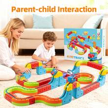 Electric Train Set, High-Speed Rail Model DIY Building Blocks, Construction Toy Blocks, High-Speed Train Carriage, Electric Suspension, Children's Track Car, Birthday Children's Day Gift Toy, 8pcs Set, 26pcs Set, 32pcs 3D DIY Track Building Block Set, STEM Car Toy Set Includes Train And Traffic Signs, Suitable For Boys And Girls - Color - View 3