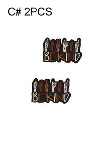 一套2/6个黑色魔法少女英文字母刺绣布贴，可爱卡通时尚涤纶徽章贴花，DIY服装熨烫布贴，缝纫配件布贴，适用于背包、牛仔裤、夹克、T恤、帽子、连衣裙等。 - 彩色 - 查看 13