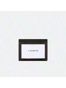 Coach Mini Skinny Id Case Monogram Canvas Pocket Wallet for Women Credit Card Holder - 黑色 - 查看 4