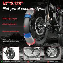Electric Bike For Adults Teens, Folding Ebike,Commuter City Foldable E Bike With 500W Motor And 48V 15Ah Battery, 20MPH Speed Pedals Assist, Dual Disc Brakes,14" Compact Electric Bicycle With Basket - 黑色 - 查看 6