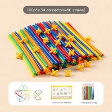 3-6 Years Old Kids Straw Building Blocks, Kindergarten Plug-In Educational Puzzle Toys, Intelligent Sticks For Boys And Girls To Build Houses - Multicolor - View 6
