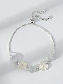 1条幸运四叶草可调节手链，森林风清新可爱猫眼石手链 - 均碼 - 查看 6