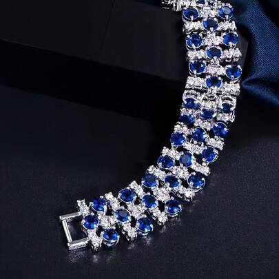 Luxurious Vintage-Inspired Zirconia Bracelet For Women - Perfect For Weddings & Parties, White Golden Plated Jewelry For Women Necklaces For Women