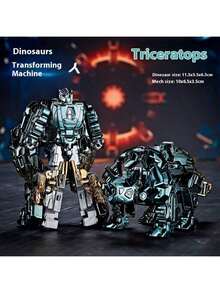2025新款五合一变形恐龙机器人 - 霸王龙合金可动模型,DIY组装玩具,挑战动手能力!史迪奇玩具、旅行玩具、课堂减压玩具、迷你小玩意、洗澡玩具、圣诞文具、减压球、生日礼物、圣诞礼物、完美礼物 - 彩色 - 查看 9