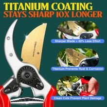Haus Garten ClassicPRO 8.5 Professional Premium Titanium Bypass Pruning Shears Ideal For Precision Trimming In Gardens Heavy Duty Handheld Pruning Shears For Indoor And Outdoor Landscaping Durable Clippers With Smooth Cutting Action For Thick Branches And Delicate Plants - 紅色 - 查看 2