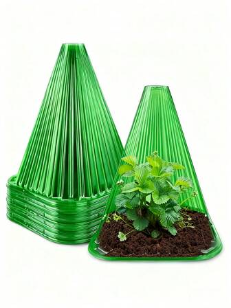 【带地钉】植物保护罩，PET材质防风防霜苗罩，可重复使用，防止鸟类、蜗牛和霜冻造成的损害