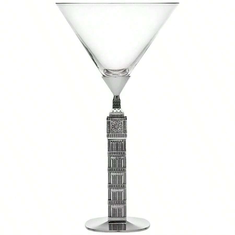 Big Ben Martini Glass Wine Drinkware Cocktail Barware by - 8 oz - Transparente - Ver 1
