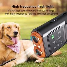 Repelente portátil de mano ultrasónico para perros, nuevo dispositivo antiladridos recargable de doble cabezal, herramienta de entrenamiento para perros, disuasor de perros de alta potencia - Negro - Ver 3
