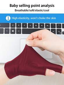 Outdoor Cycling Gloves, Unisex Ice Silk High Elasticity Half Finger Gloves, Ladies Thin Summer UV Protection Gloves - Multicolor - View 6