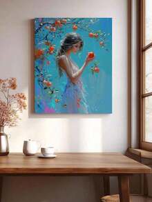 DIY Digital Painting For Girls: Illuminate Creative Life, Paint A Colorful World. DIY Digital Painting, Embark On Your Artistic Journey. It Is The Perfect Blend Of Creativity And Fun, An Excellent Choice For Interaction, Couples Sharing, And Personal Relaxation. High-Quality Canvas, Fine Texture, Carrying Your Artistic Dreams. Paints Are Vibrant, Long-Lasting, And Odorless, And Reliable. - Mint Blue - View 5