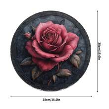 4Pcs Vintage Rose Round Placemats - 15inch Non-Slip Heat-Resistant Table Mats With Floral Design For Valentine's Day And Restaurant Decoration Black And Red Roses On Dark Blue Background Perfect For Parties And Everyday Use Party Table Accessories| Elegant Dining Table Setting| Heat-Resistant Mat - 彩色 - 查看 10