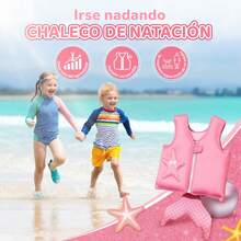 POOST Chaleco salvavidas infantil es adecuado para niños y niñas de entre 1 y 9 años, 1 pieza Chaleco de natación para niños con un peso de 10 a 27kg. Es un elemento de flotación ideal para nadar y se puede usar en playas, piscinas y otros lugares similares - Rosa - Ver 3
