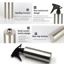 1pcs Multi-Purpose 304 Stainless Steel Spray Bottle Cylindrical Water Bottlefor Plants Watering Skin Care Spray Toy Disinfection Vegetable Preservation Etc - Silver - View 6