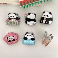 1 cái/3 cái/6 cái Kẹp hai mặt hình gấu trúc bằng acrylic, Kẹp ghi nhớ hoạt hình dễ thương, Kẹp niêm phong đồ ăn nhẹ chất lượng cao, Kẹp tin nhắn, Kẹp ảnh, Quà tặng trang trí, Kẹp văn phòng phẩm, Kẹp biên lai - Nhiều màu - Xem 5