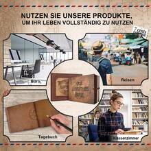 OUR ADVENTURE BOOK A Adventure Book 180 Pages Scrapbook Photo Album,Retro Style Embossed Letter Leather Cover Travel Diary Journal Scrap Book For Couples,Memory Book For Anniversary Wedding,Valentines Day Gifts - 棕色 - 查看 9