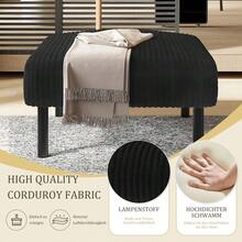 Premium Cord Fabric Stool With Metal Frame - Super Soft Velour Cover For Maximum Comfort - Versatile As A Footrest, Seat Stool, Or Side Table - Quick And Tool-Free Assembly - 黑色 + 繩子 + 泡棉 + 1 個座椅 - 查看 3