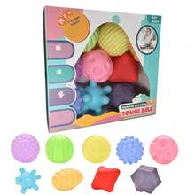 9pcs/Set Baby Grab Balls, Colorful Children's PVC Tactile Balls Toys - Made Of PVC - Great For Birthday, Halloween, Christmas Gifts - Multicolor - View 9