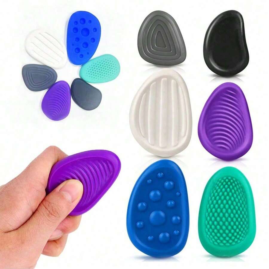 Bộ 6 viên đá thư giãn giác quan: Đồ chơi giảm căng thẳng với kết cấu mềm mại - Giảm căng thẳng, xoa dịu lo âu, đồ chơi giảm stress, đồ chơi giác quan.