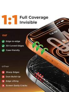 3片装全覆盖钢化玻璃屏幕保护膜，高清，防指纹，防刮花，兼容 17e/17/17 Air/17 Pro/17 Pro Max/15/15 Pro/15 Pro Max/15 Plus/14/14 Pro/14 Pro Max/14 Plus/13 Mini/13/13 Pro/13 Pro Max/12 Mini/12/12 Pro/12 Pro Max/11/11 Pro/11 Pro Max/X/XS/XR/XS Max - 無色 - 查看 5